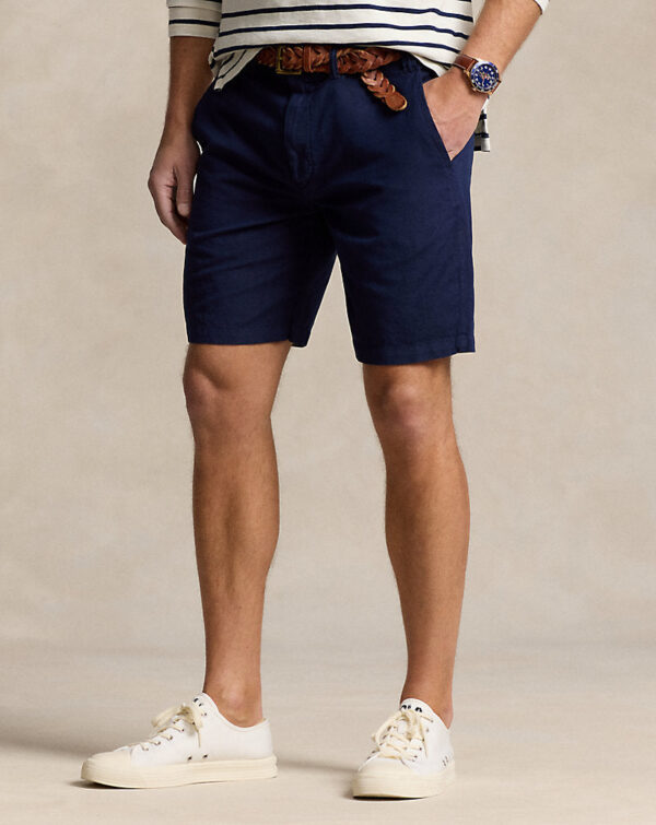 Short de linho e algodão Classic Fit - Image 2
