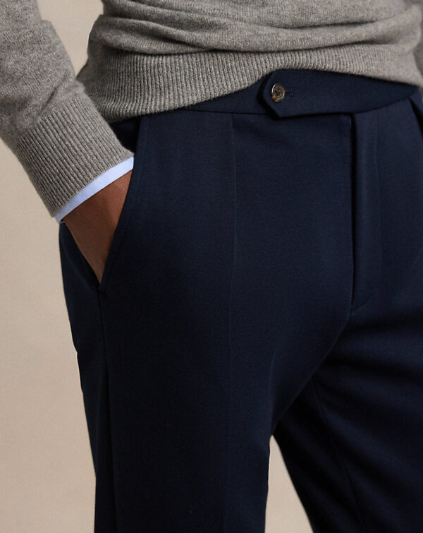 Calça de terno plissada de malha dupla - Image 4