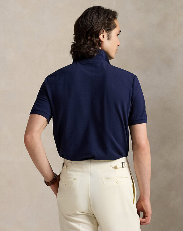 Camisa polo de malha elástica com ajuste fino personalizada - Image 3