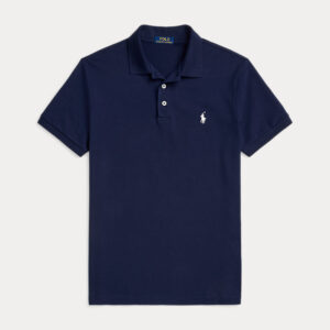 Camisa polo de malha elástica com ajuste fino personalizada