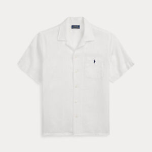 Camisa de acampamento de linho com corte clássico