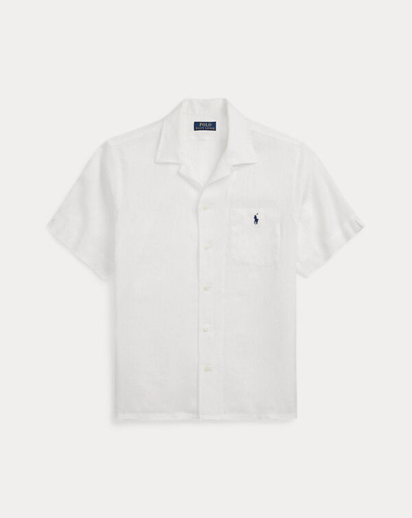 Camisa de acampamento de linho com corte clássico