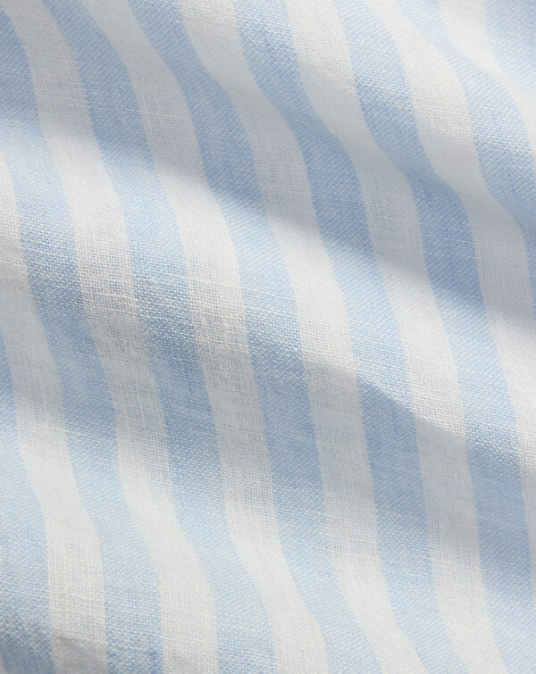 Camisa de linho listrada com ajuste personalizado - Image 5