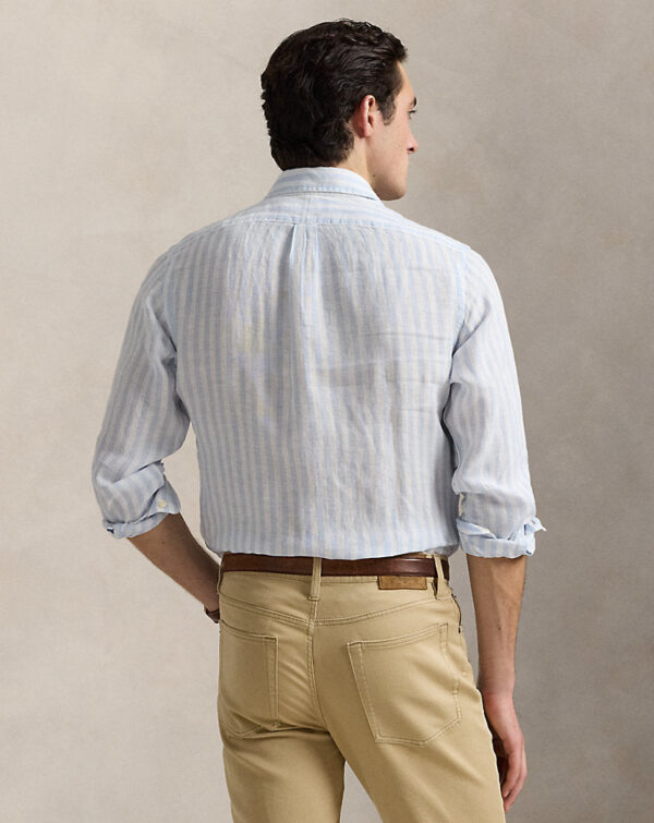 Camisa de linho listrada com ajuste personalizado - Image 3
