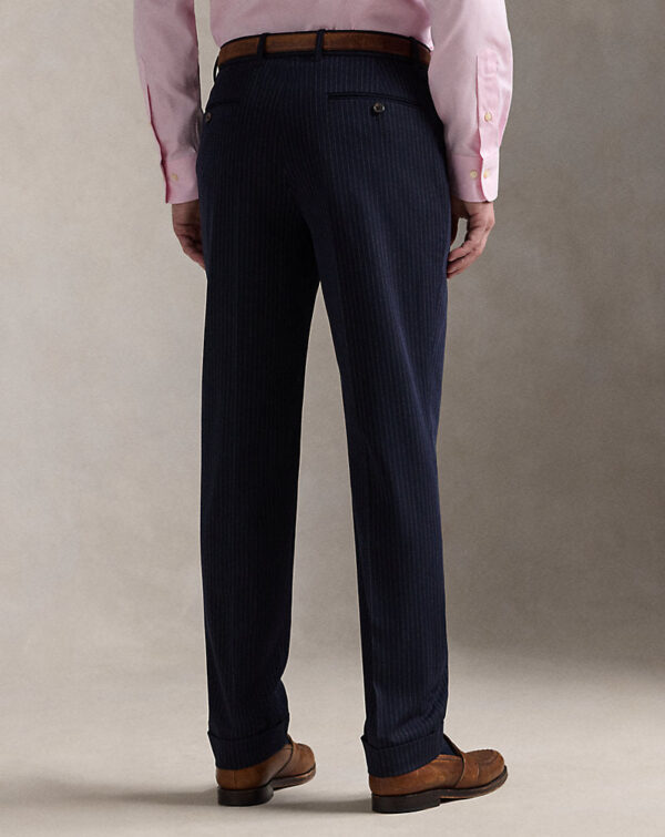 Calça de terno listrada de sarja de desempenho - Image 3