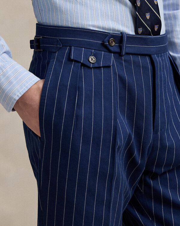 Calça de terno plissada com listras e cordas - Image 4
