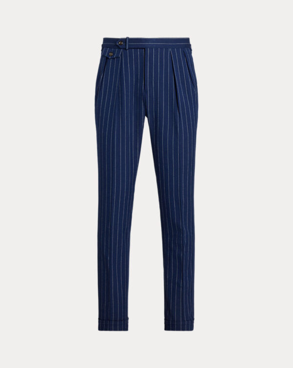 Calça de terno plissada com listras e cordas - Image 2